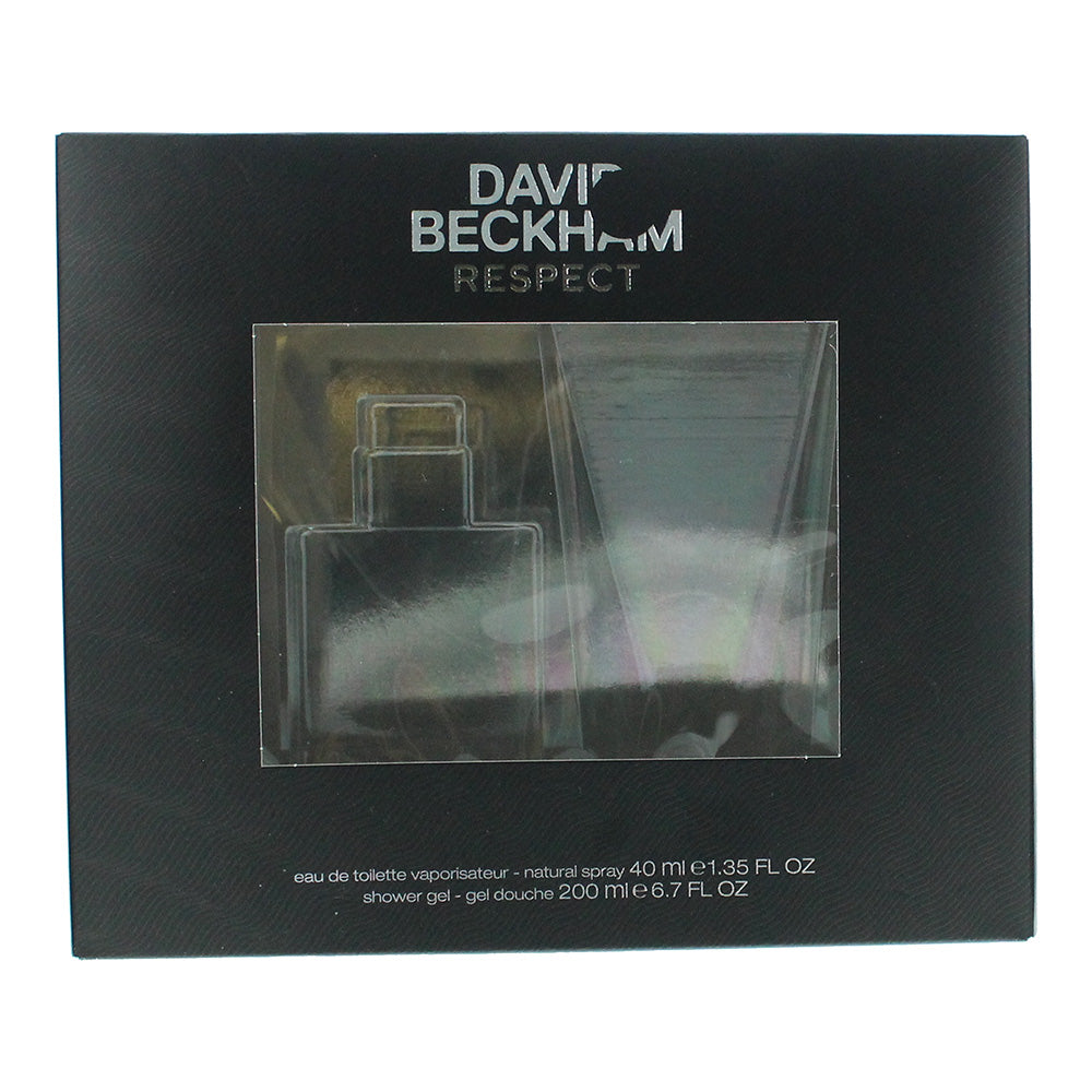 David Beckham Respect 2 Piece Gift Set: Eau de Toilette 40ml - Shower Gel 200ml - Box