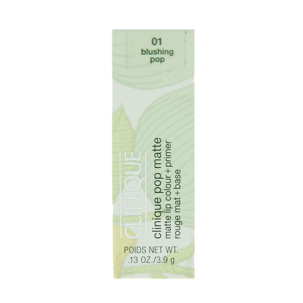 Clinique Pop Matte 01 Blushing Pop Lip Colour + Primer 3.9g - Box
