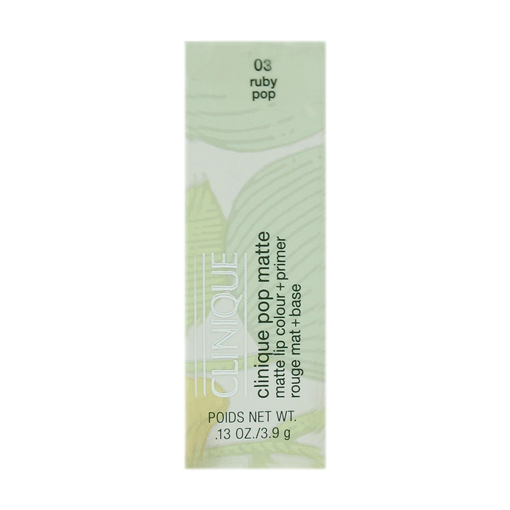 Clinique Pop Matte 03 Ruby Pop Lip Colour + Primer 3.9g - Box