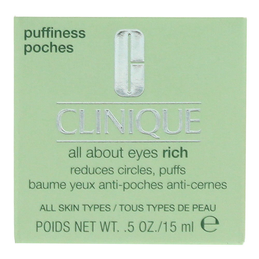 Clinique All About Eyes Rich Baume Yeux Anti-Poches Anti-Cernes All Skin Types M - Box