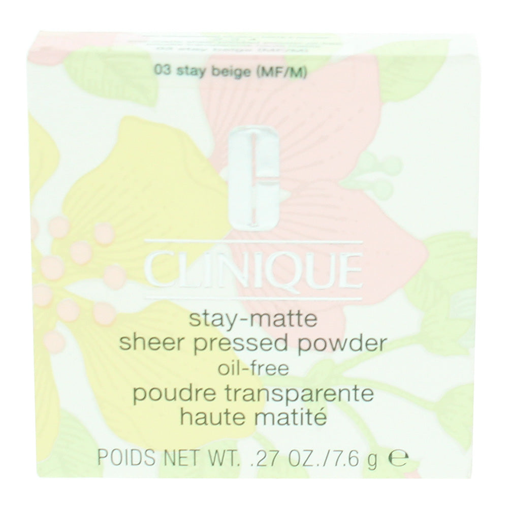 Clinique Stay-Matte 03 Stay Beige Pressed Powder 7.6g - Box