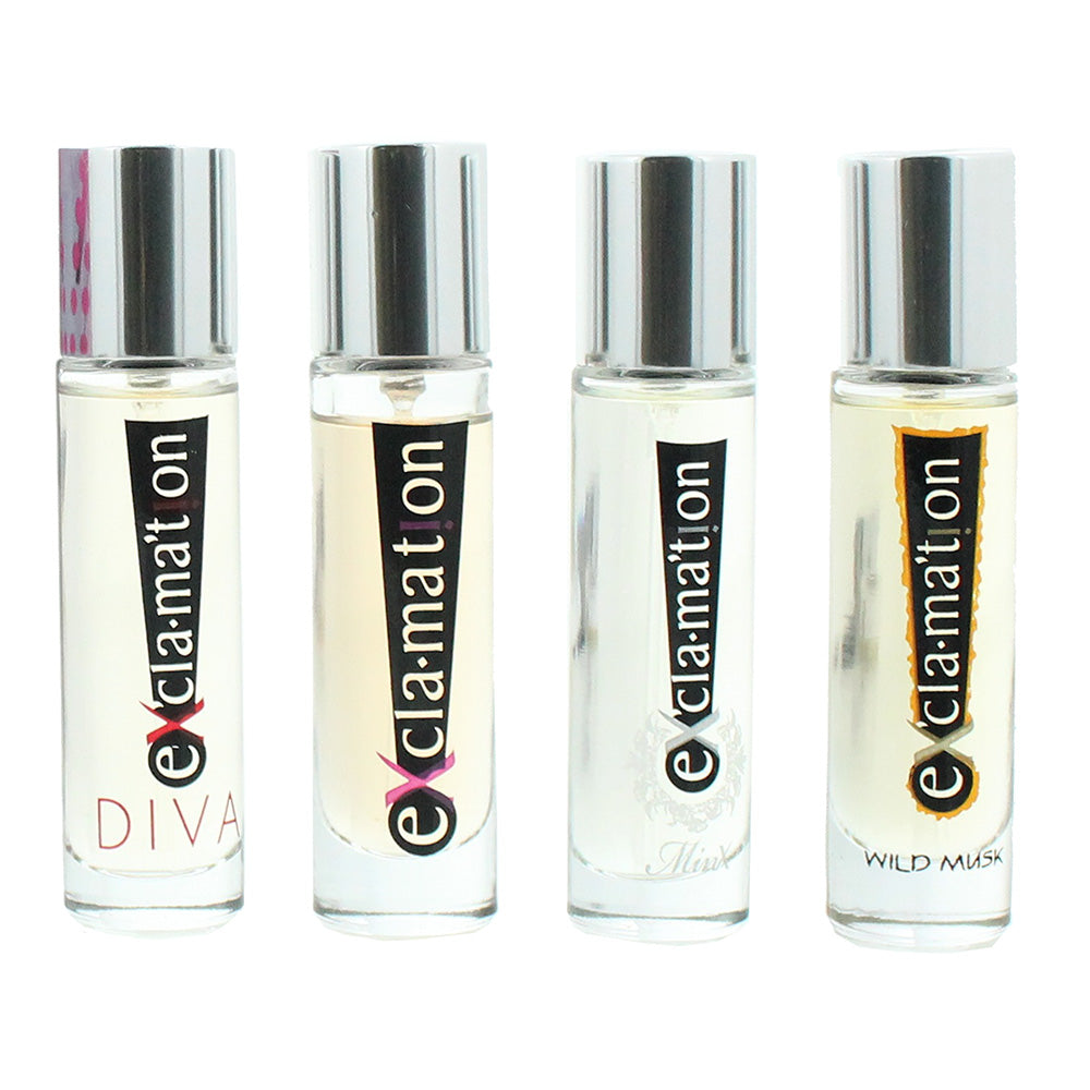 Coty Ex'cla·Ma'tion 4 Piece Gift Set: Diva Eau de Parfum 15ml - Cologne Spray 15ml - Minx Eau de Parfum 15ml - Wild Musk Eau de Toilette 15ml - Product