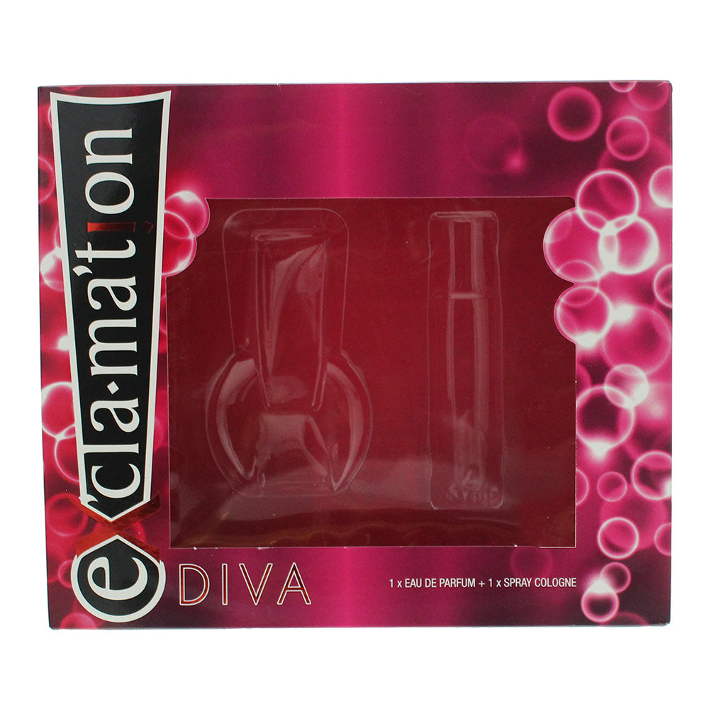 Coty Ex'cla-Ma'tion Diva 2 Piece Gift Set: Eau de Parfum 30ml - Cologne Spray 15ml - Box