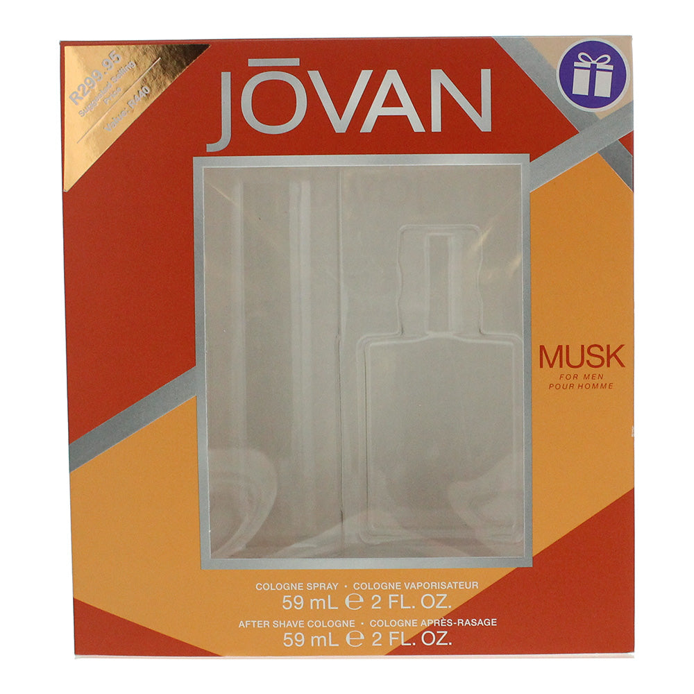 Jovan Musk For Men 2 Piece Gift Set: Cologne 59ml - Aftershave 59ml - Box