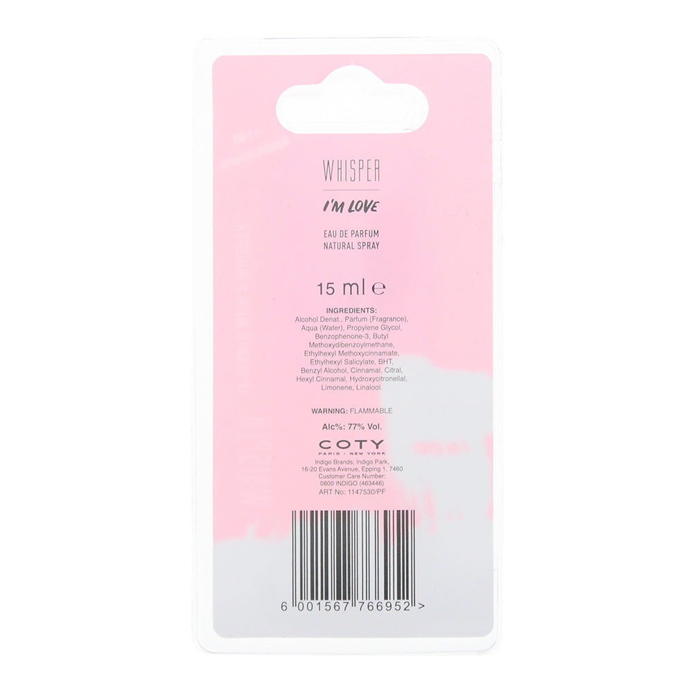 Coty Whisper I'm Love Eau de Parfum 15ml Blister Pack 