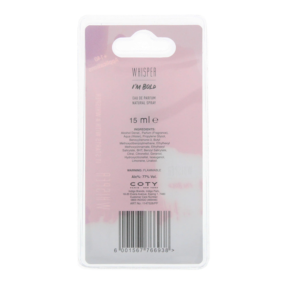 Coty Whisper I'm Bold Eau de Parfum 15ml Blister Pack