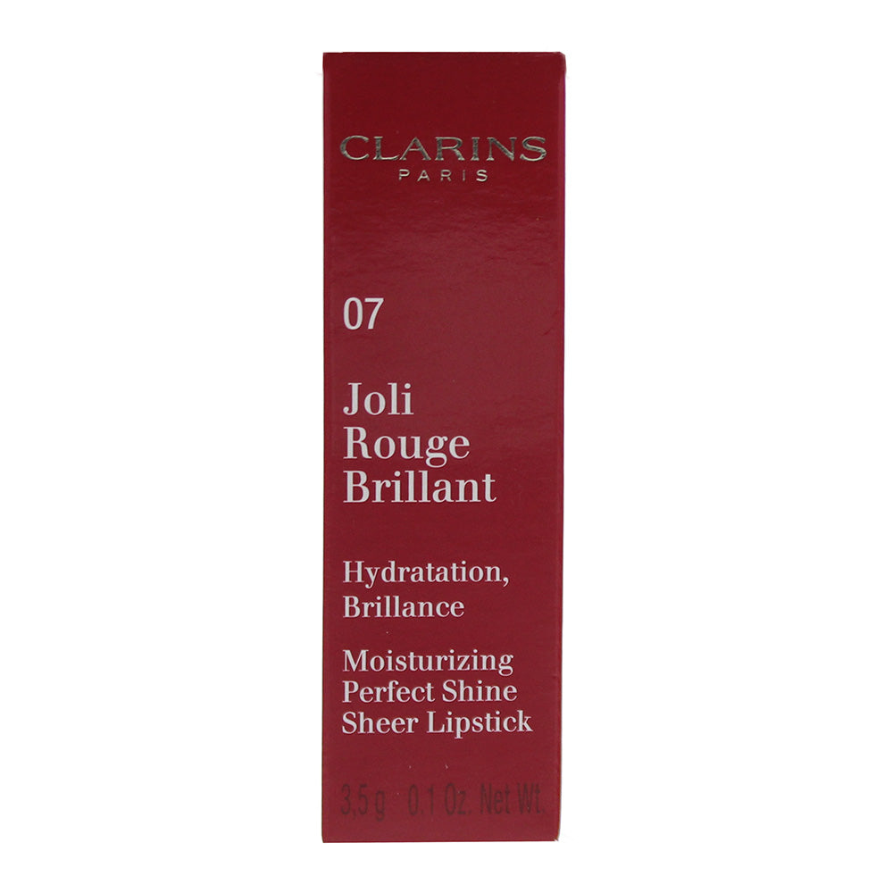 Clarins Joli Rouge Brilliant Lipstick 07 Raspberry 3.5g - Box