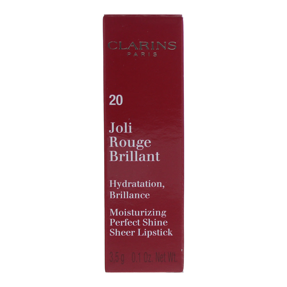 Clarins Joli Rouge Brilliant Lipstick 20 Coral Tulip 3.5g - Box