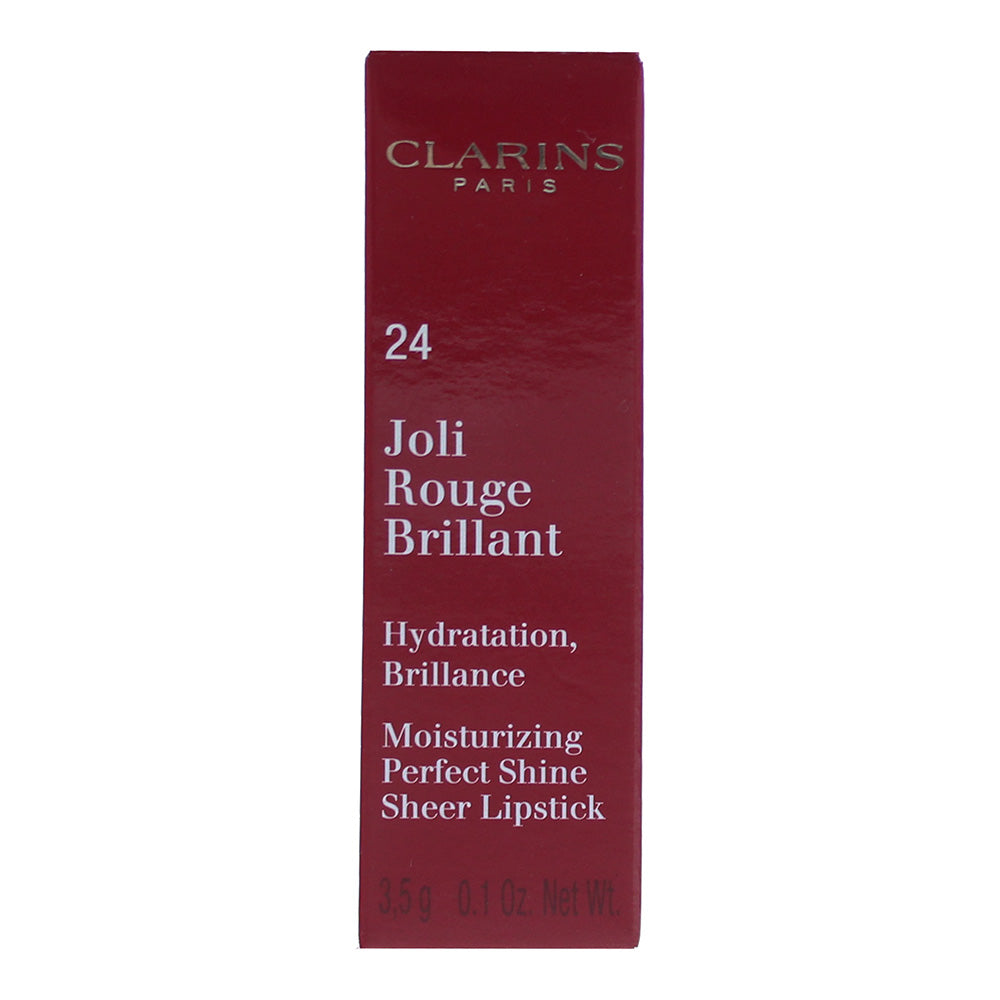 Clarins Joli Rouge Brilliant Lipstick 24 Watermelon 3.5g - Box