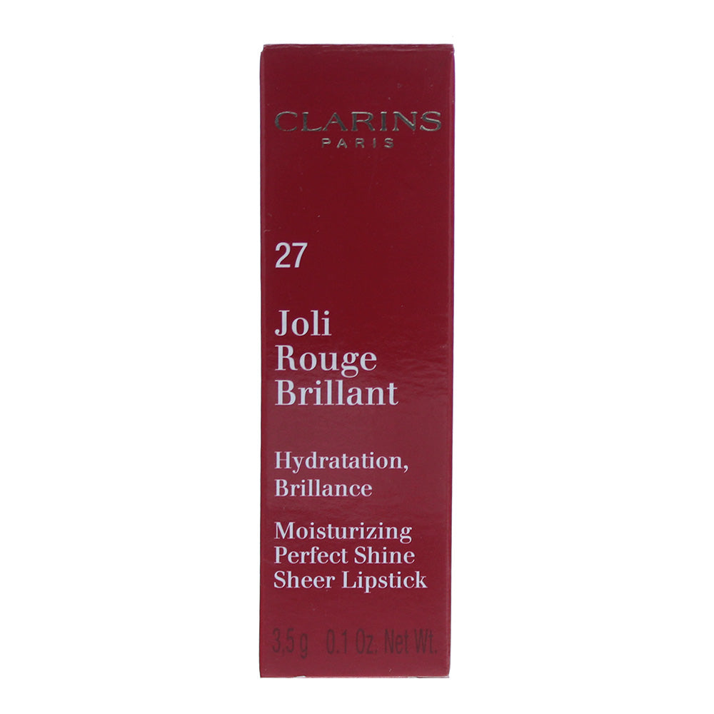 Clarins Joli Rouge Brilliant Lipstick 27 Hot Fuchsia 3.5g - Box
