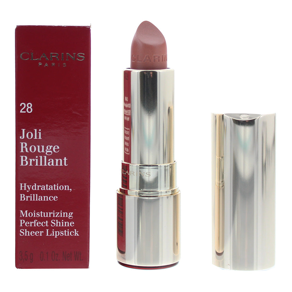 Clarins Joli Rouge Brilliant Lipstick 28 Pink Praline  3.5g