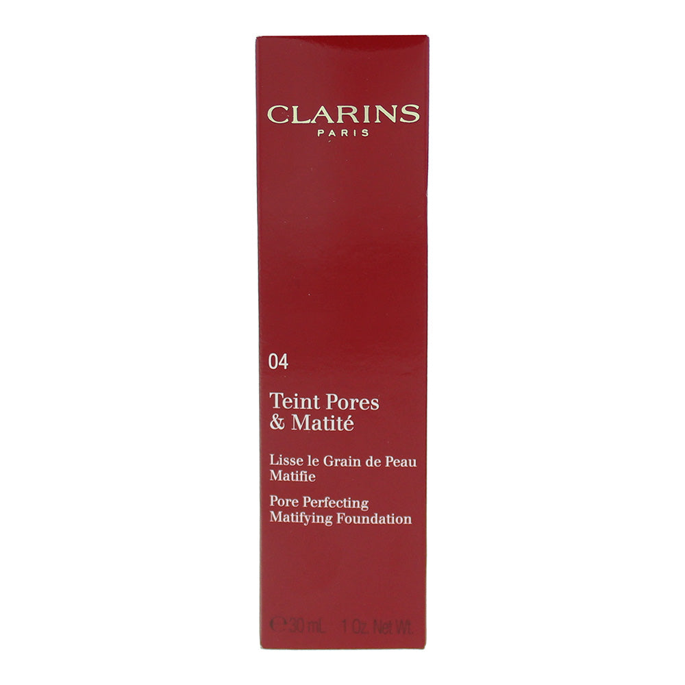 Clarins Medium Pore Perfecting Matifying  Liquid Foundation 04 Nude Amber 30ml - Box