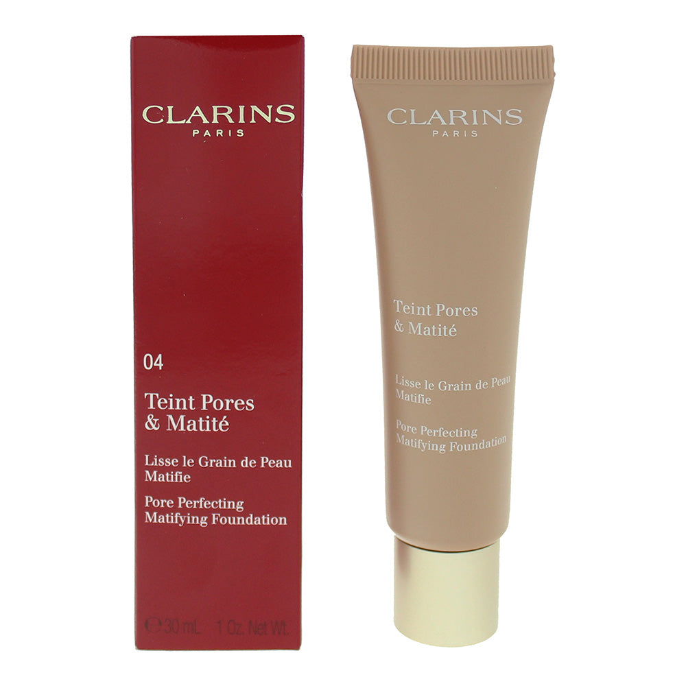 Clarins Medium Pore Perfecting Matifying  Liquid Foundation 04 Nude Amber 30ml