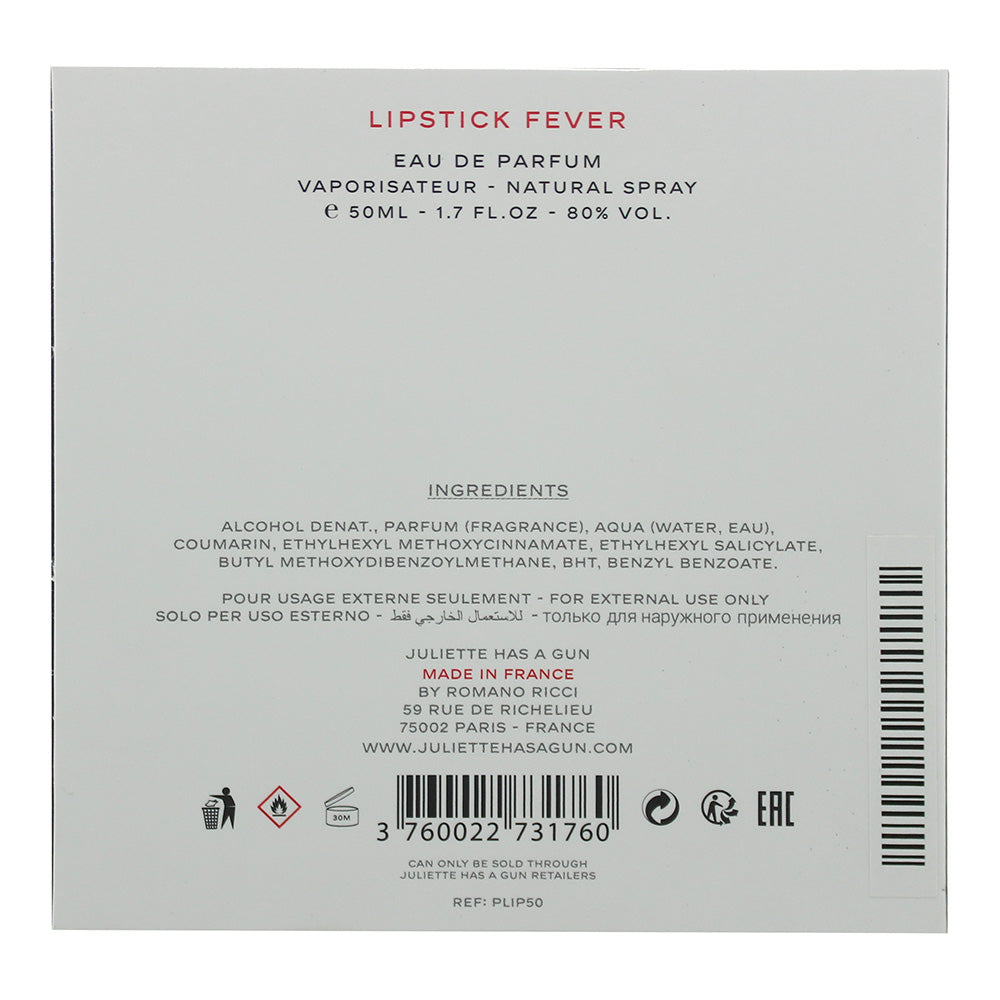 Juliette Has A Gun Lipstick Fever Eau de Parfum 50ml