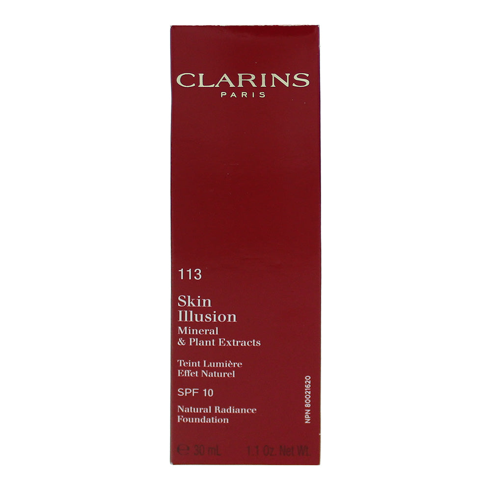Clarins Skin illusion Natural Radiance Foundation Spf10  113 Chestnut Foundation - Box