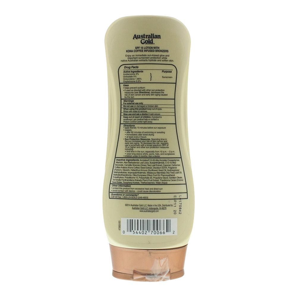Australian Gold Water Resisitant With Instant Bronzer SPF15 Sun Lotion 237ml