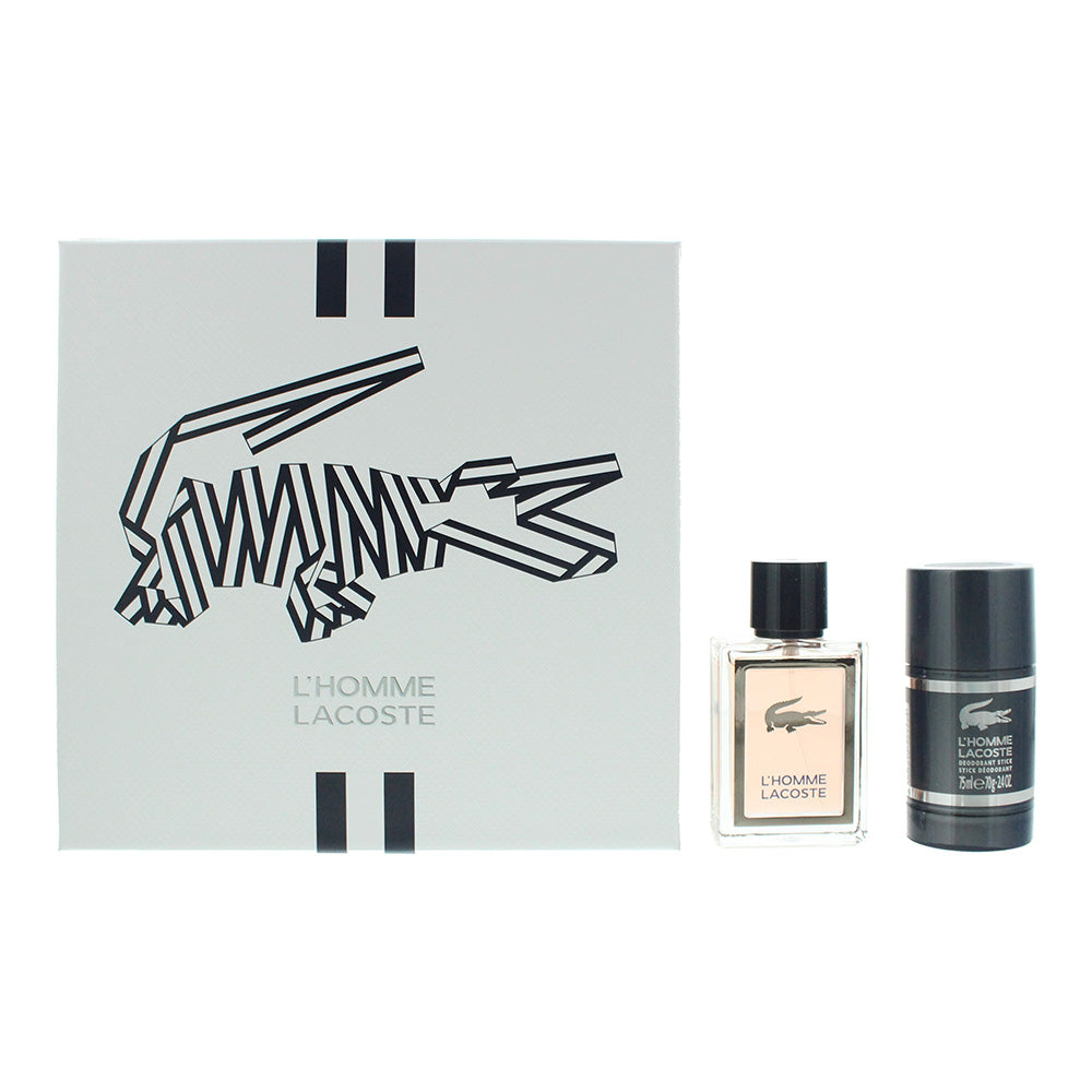 Lacoste L'Homme 2 Piece Gift Set: Eau De Toilette 50ml - Deodorant Stick 75g