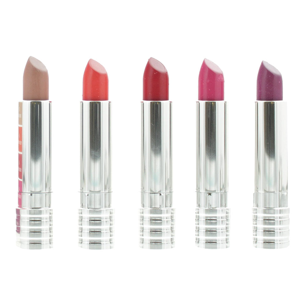 Clinique Long Lasting Lipstick set: Creamy Nude - Matte Mandarin - Matte Crimson - Matte Magenta - Matte Plum 5 X 4g - Product