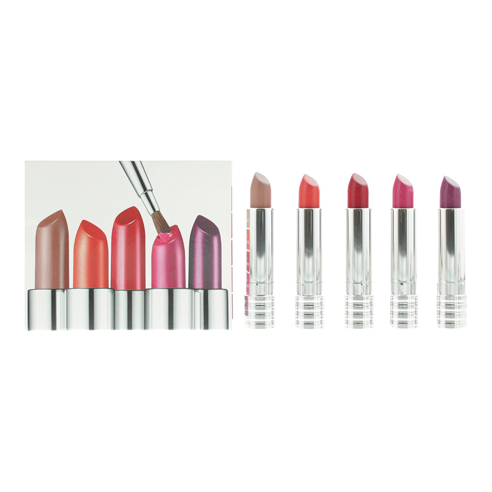 Clinique Long Lasting Lipstick set: Creamy Nude - Matte Mandarin - Matte Crimson - Matte Magenta - Matte Plum 5 X 4g