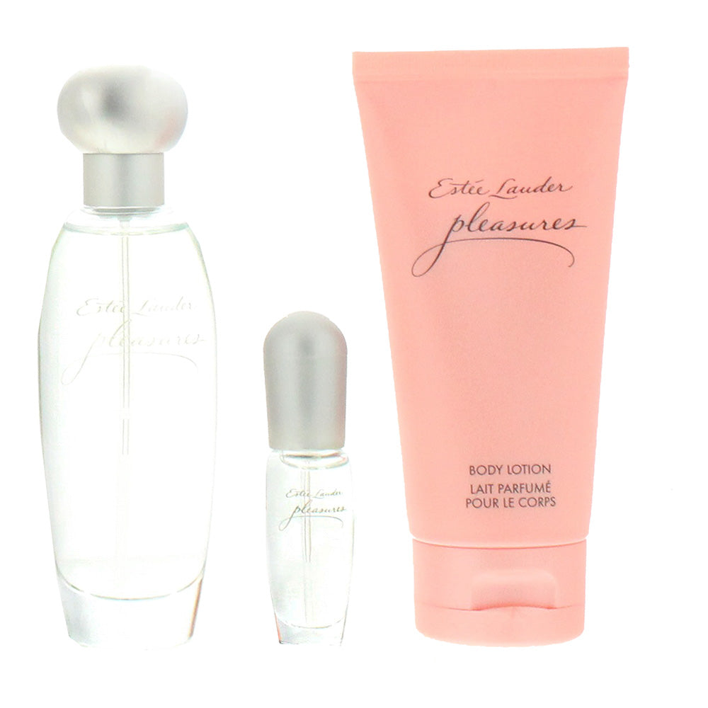 Estée Lauder Pleasures 3 Piece Gift Set: Eau de Parfum 50ml - Eau de Parfum 4ml  - Product
