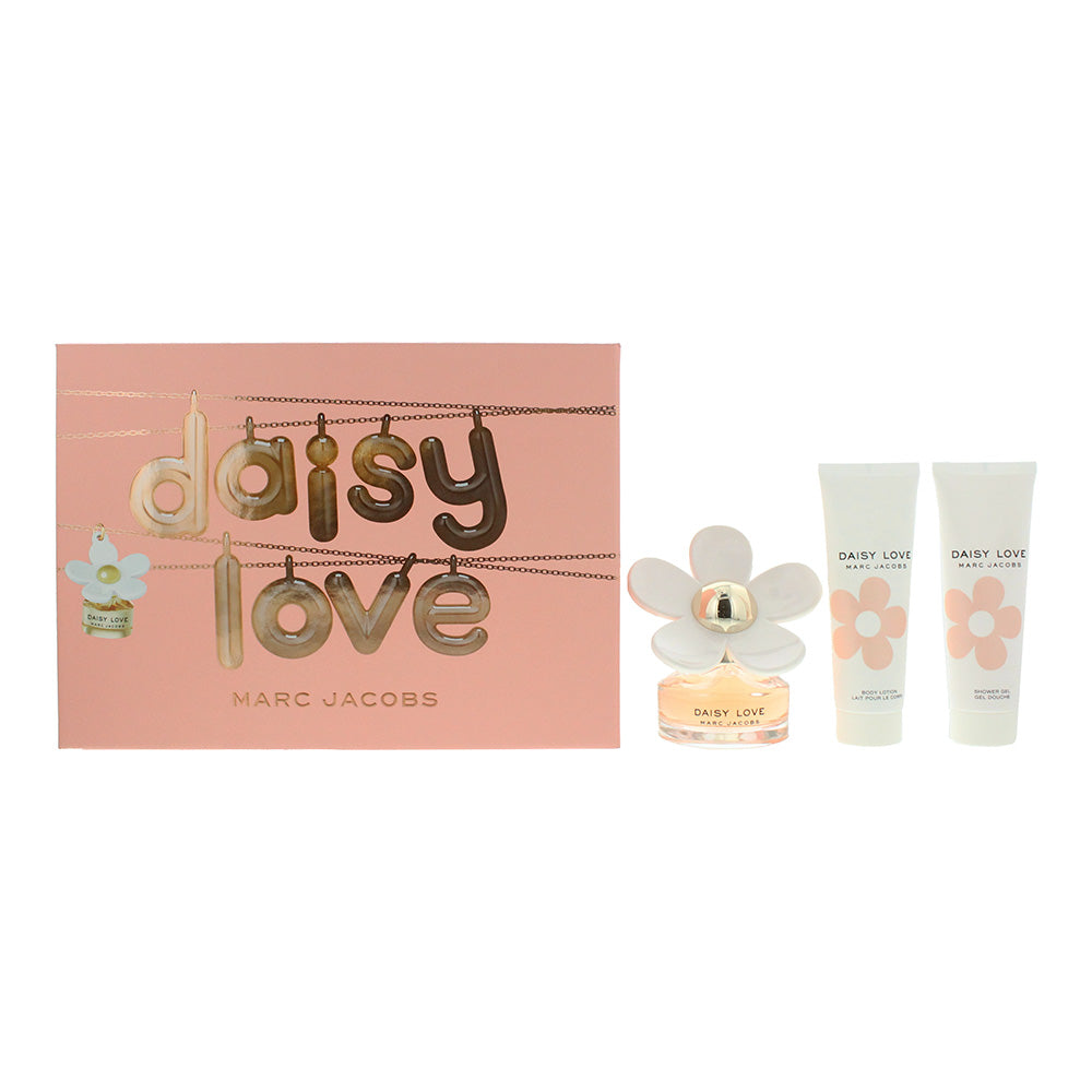 Marc Jacobs Daisy Love Eau De Toilette 3 Piece Gift Set: Eau De Toilette 50ml - Body Lotion 75ml - Shower Gel 75ml