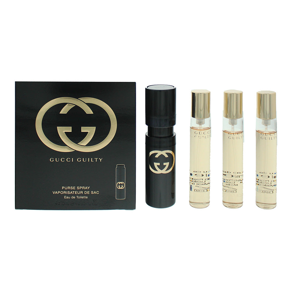 Gucci Guilty Eau De Toilette 4 Piece Gift Set: 4 x Eau De Toilette 15ml