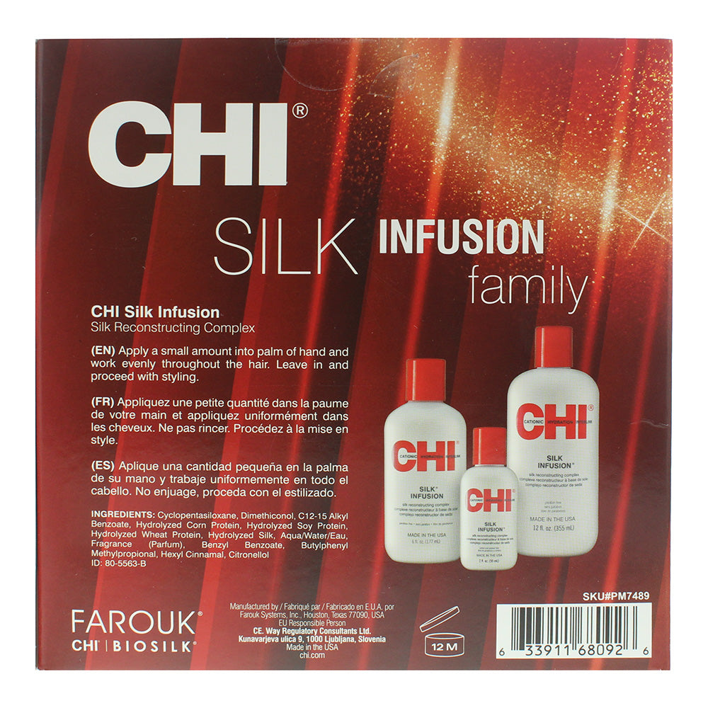 CHI Silk Infusion 3 Piece Gift Set: Leave-In Treatment 355ml - Leave-In Treatment 177ml - Leave-In Treatment 59ml