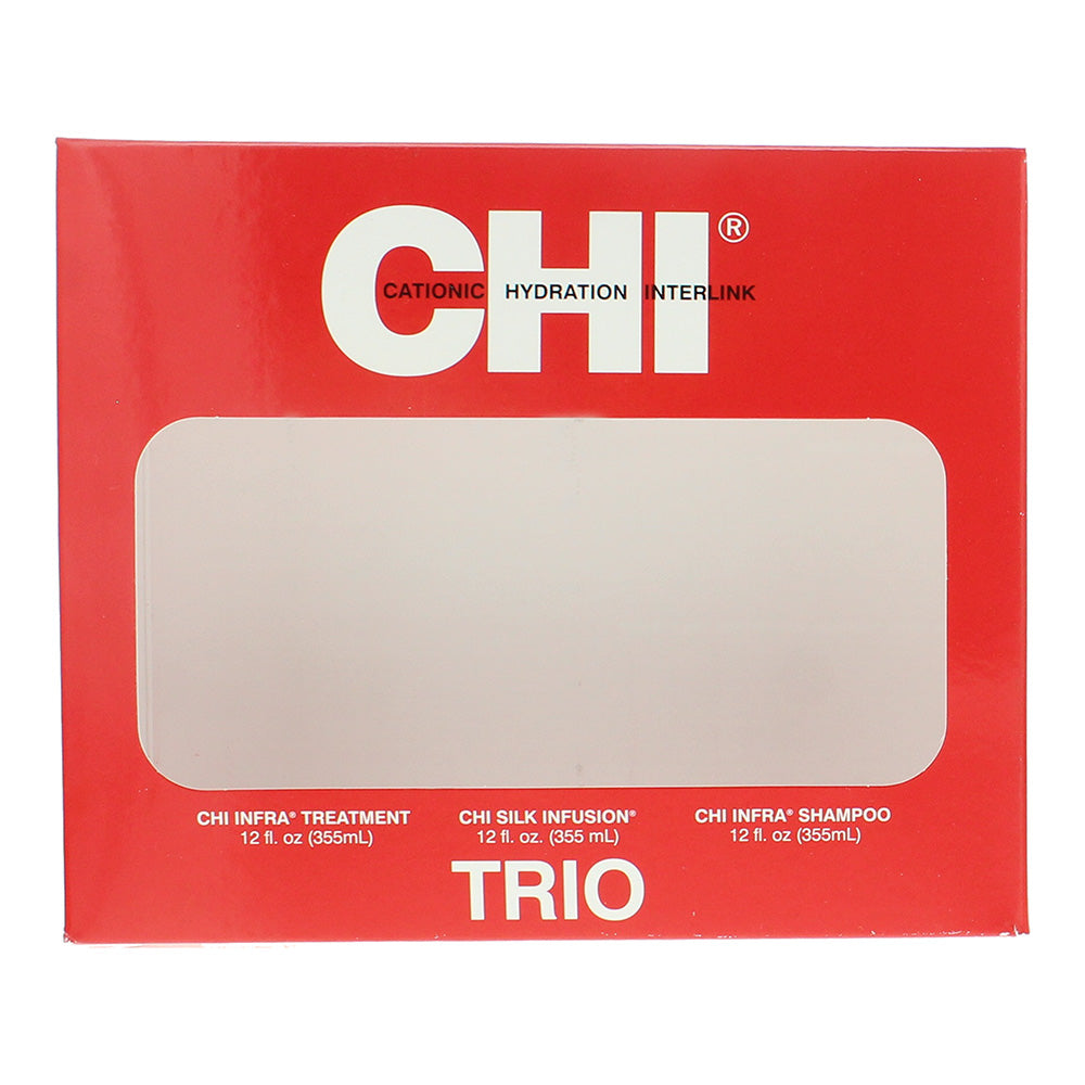 CHI Trio Kit 3 Piece Gift Set: Infra Shampoo 355ml - Infra Treatment 355ml - Silk Infusion 355ml - Product
