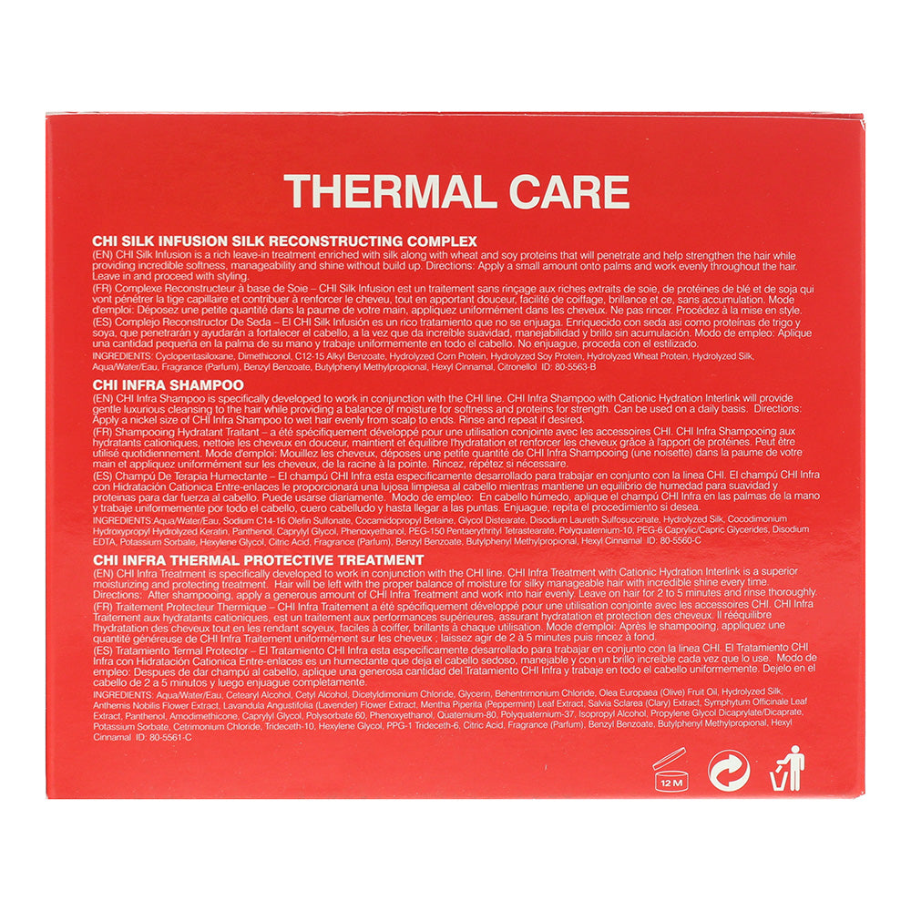 CHI Trio Kit 3 Piece Gift Set: Infra Shampoo 177ml - Infra Treatment 177ml - Silk Infusion 177ml