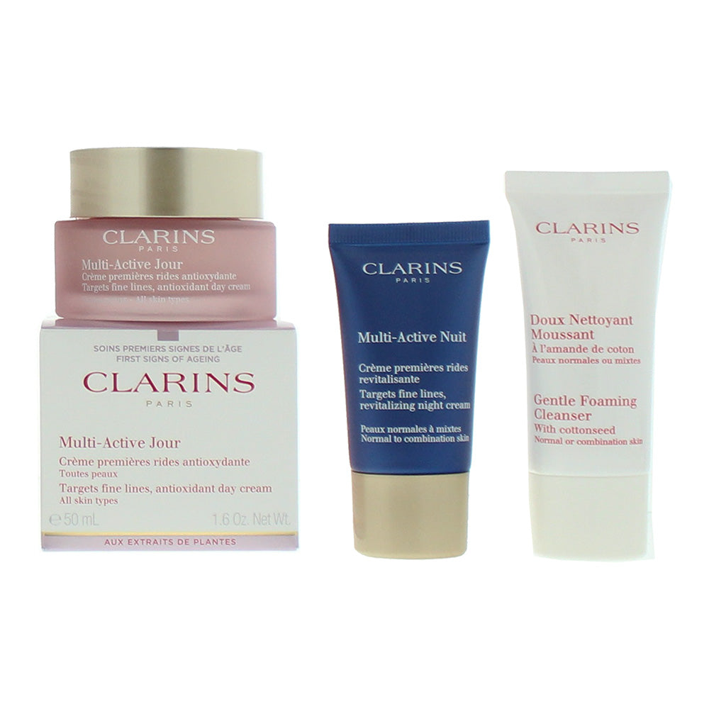 Clarins 3 Piece Gift Set: Multi-Active Jour Day Cream 50ml - Multi-Active Nuit N - Product