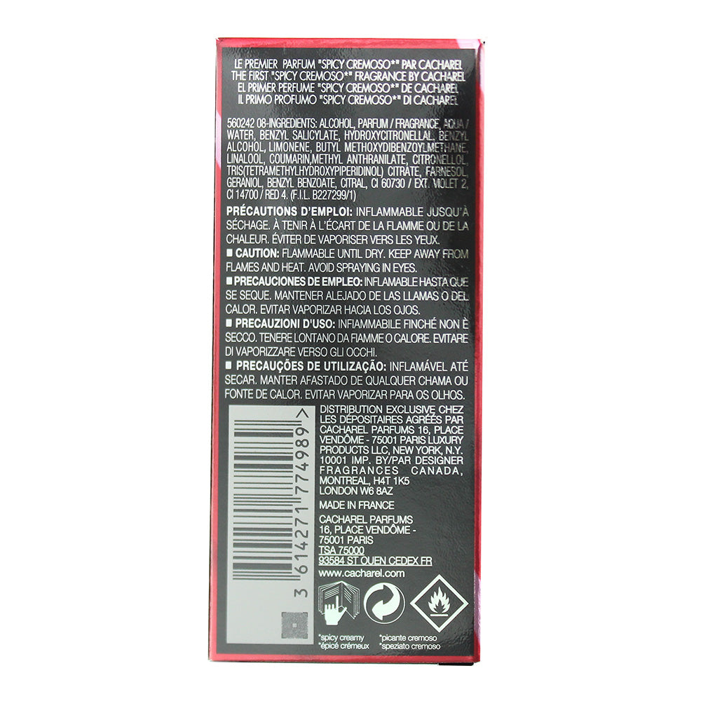 Cacharel Yes I Am Eau de Parfum 30ml - Ingredients