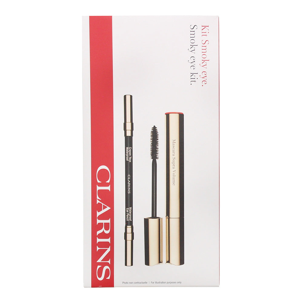 Clarins Smokey Eye Kit: Eye Pencil 1.2 gms- Mascara 8ml  - Box