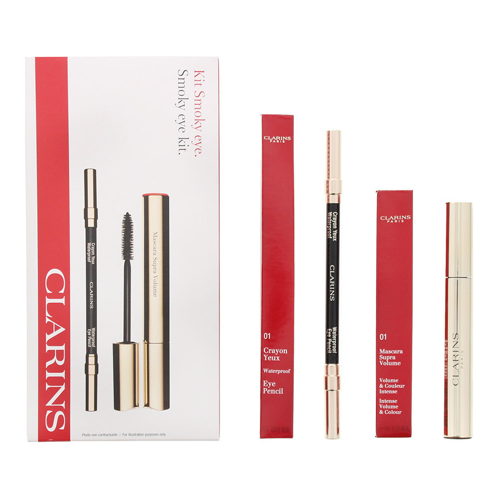 Clarins Smokey Eye Kit: Eye Pencil 1.2 gms- Mascara 8ml 