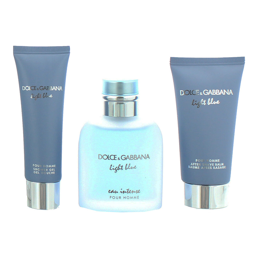 Dolce & Gabbana Light Blue Eau Intense Pour Homme Eau de Parfum 3 Piece Gift Set - Product