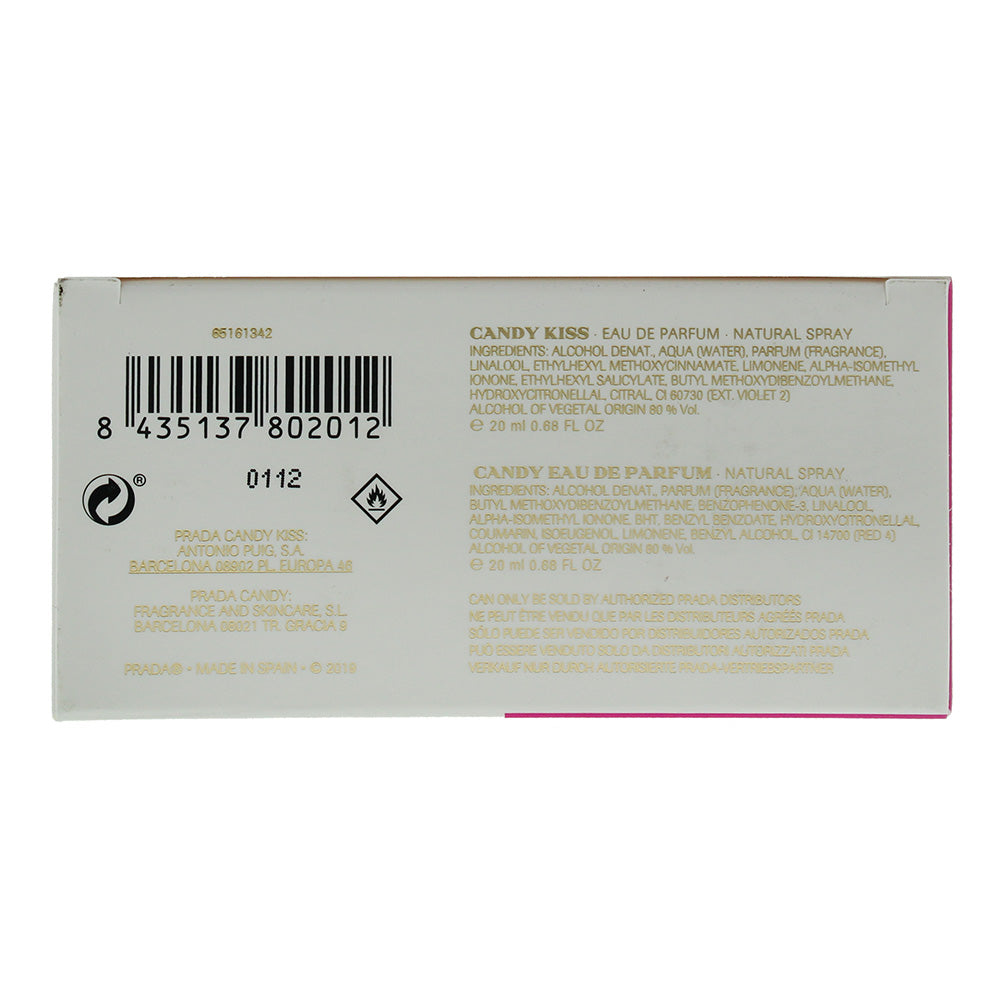 Prada Candy 2 Piece Gift Set: Candy Eau De Parfum 20ml - Candy Kiss Eau De Parfum 20ml