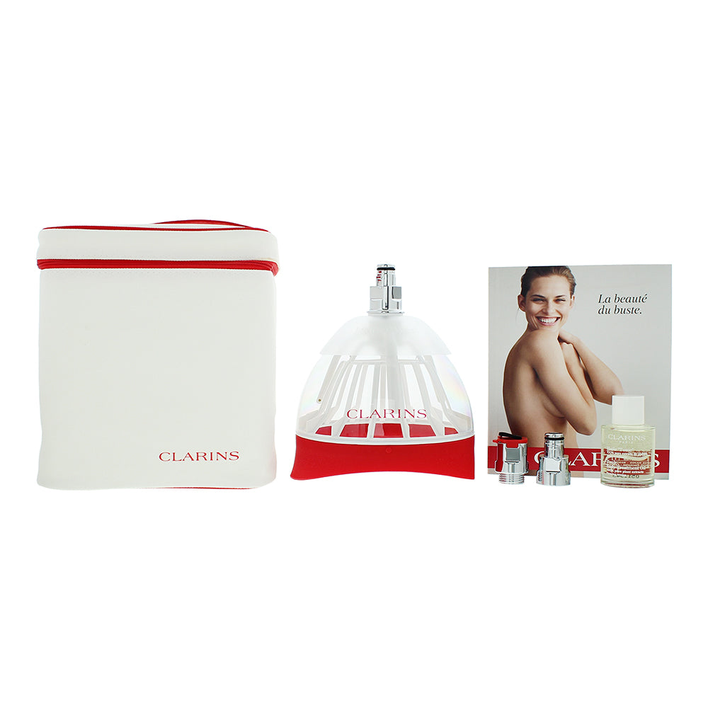 Clarins Model'Bust Hydromassage Device For A Firmer Bust - Device - Tonic Body Treatment Oil 30ml - 2 Adaptors - Vanity Case - Booklet - Product