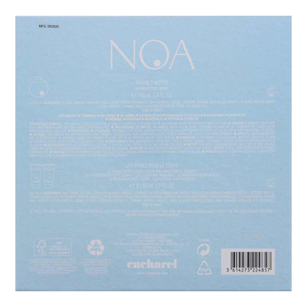 Cacharel Noa 3 Piece Gift Set: Eau De Toilette 100ml - 2 x Body Lotion 50ml