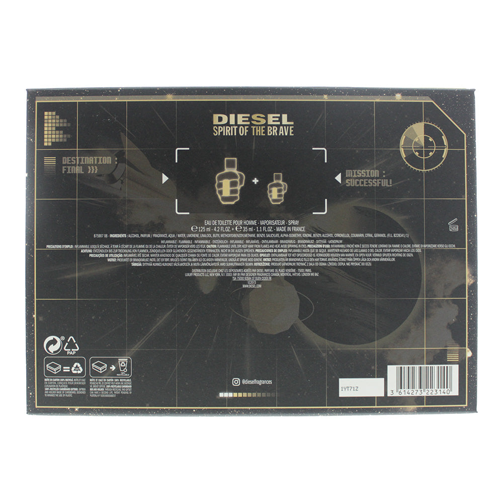 Diesel Spirit Of The Brave 2 Piece Gift Set: Eau de Toilette 125ml - Eau de Toil