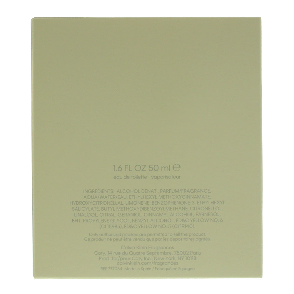 Calvin Klein Women Eau de Toilette 50ml - Ingredients