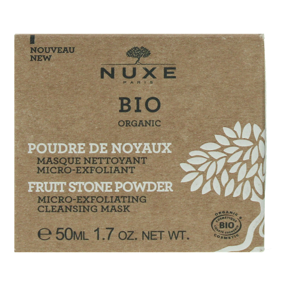 Nuxe Bio Organic Fruit Stone Powder Micro-Exfoliating Cleansing Mask 50ml - Box