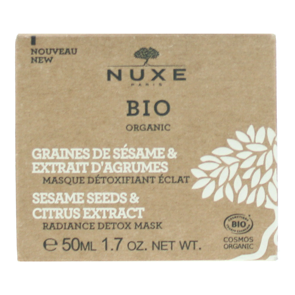 Nuxe Bio Organic Sesame Seeds & Citrus Extract Radiance Detox Mask 50ml - Box
