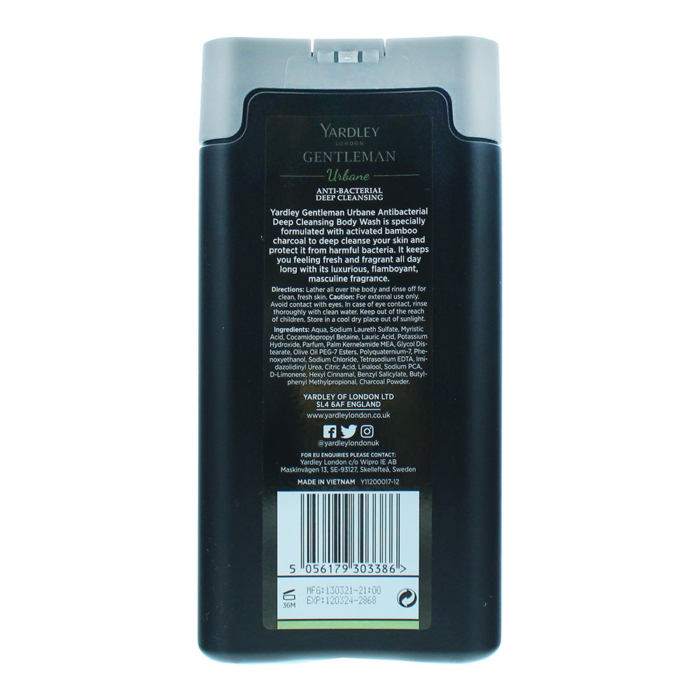 Yardley Gentleman Urbane Charcoal Anti-Bacterial Body Wash 180ml