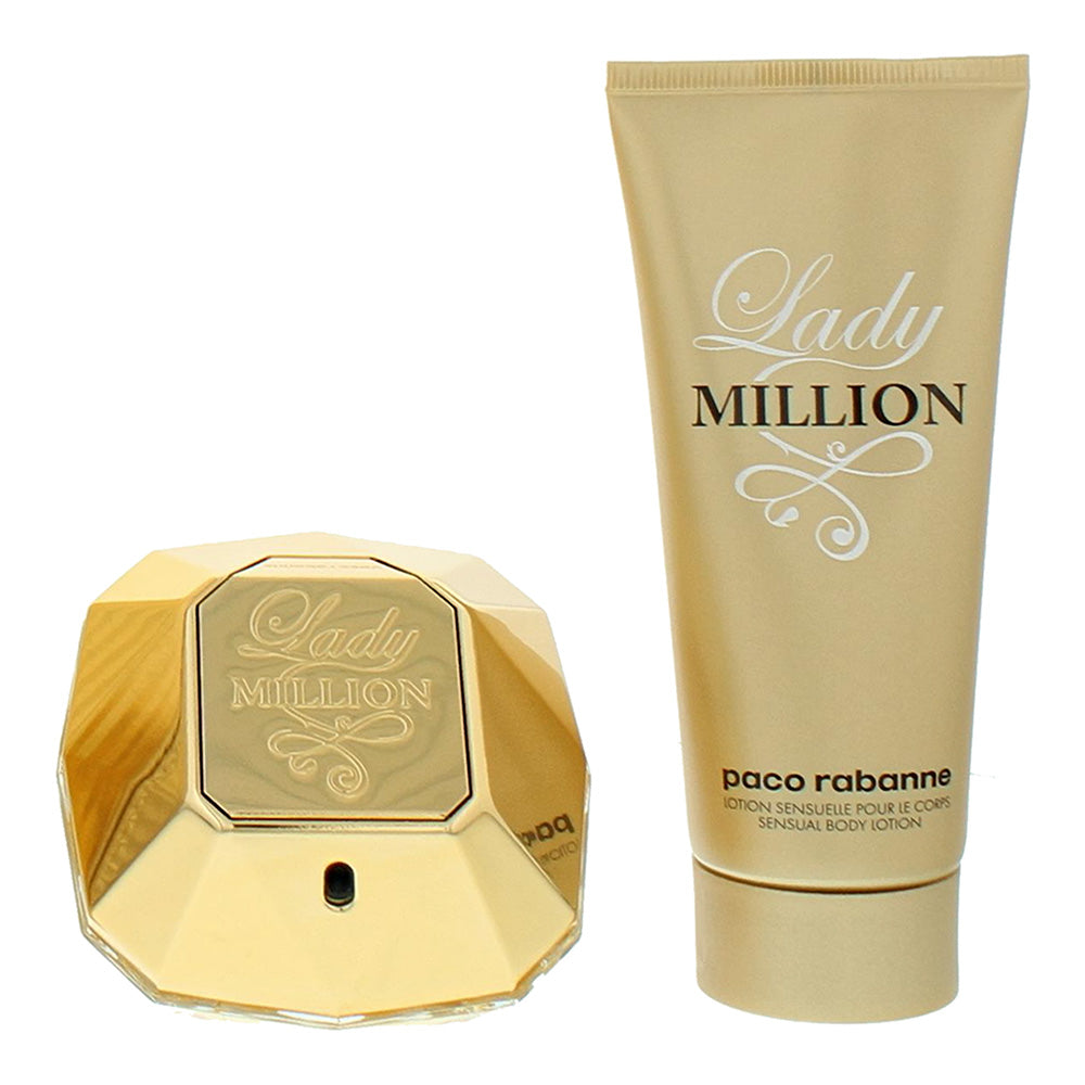 Paco Rabanne Lady Million Eau de Parfum 2 Piece Gift Set: Eau de Parfum 80ml - B - Product