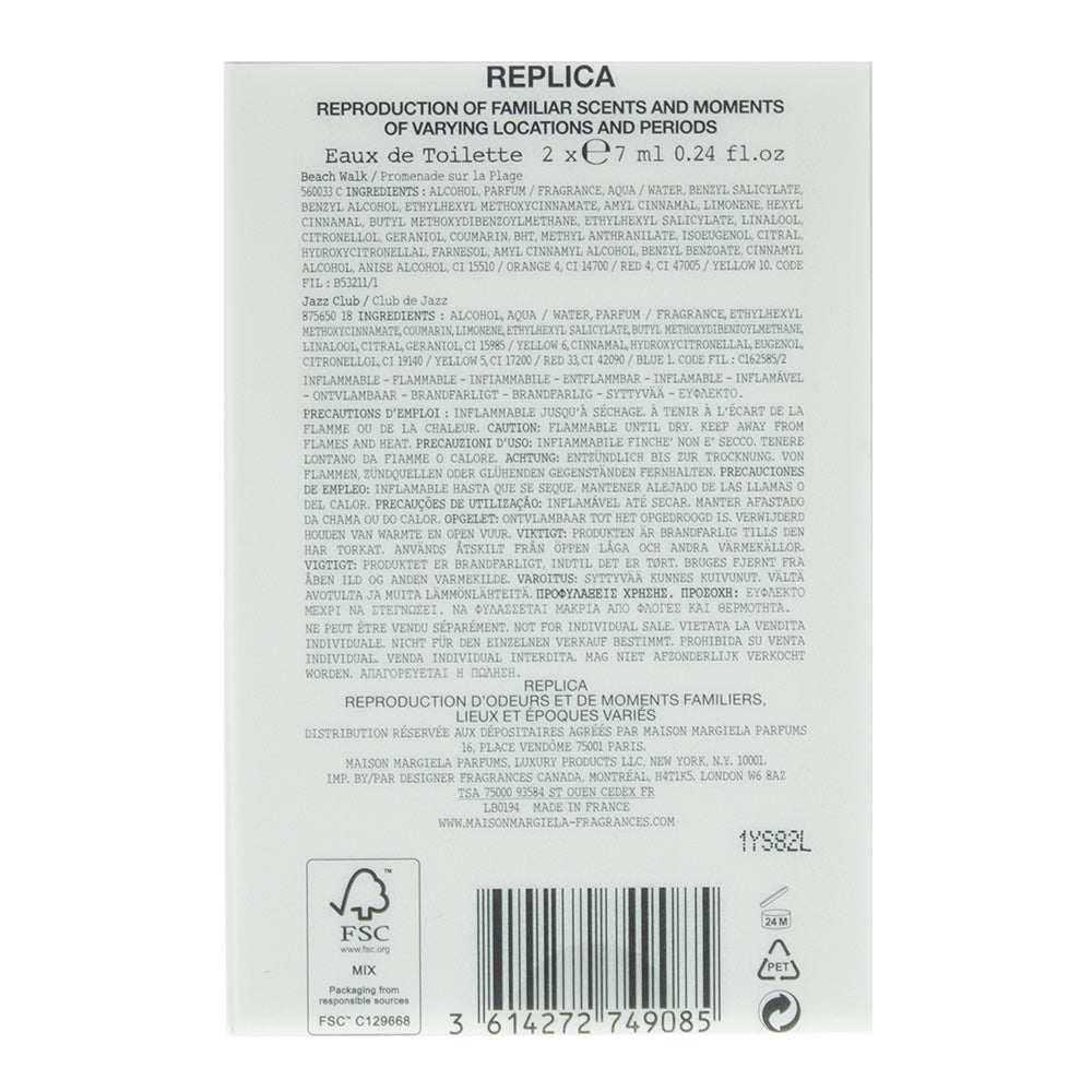 Maison Margiela Replica Beach Walk & Jazz Club Eau de Toilette Mini Duo Set 2 x 7ml - Ingredients