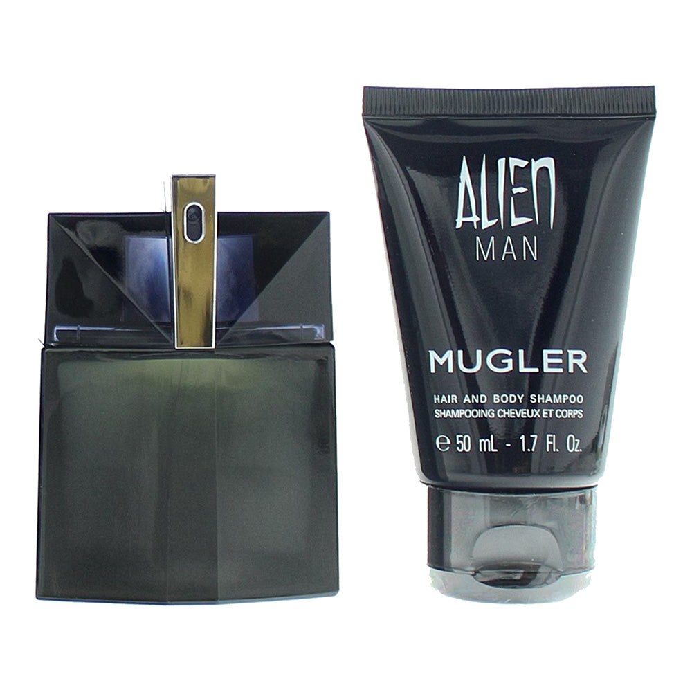 Mugler Alien Man 2 Piece Gift Set: Eau de Toilette 50ml Refillable Hair & Body S - Product
