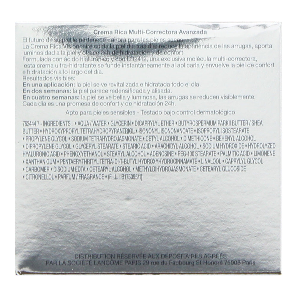 Lancôme Visionnaire Advanced Multi - Correcting Rich Cream 50ml - Ingredients