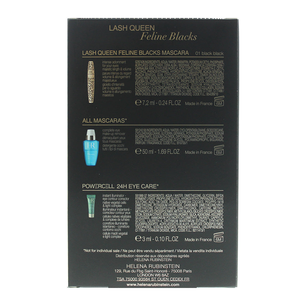 Helena Rubinstein Lash Queen Feline Blacks 3 Piece Gift Set: Make-Up Remover 50m