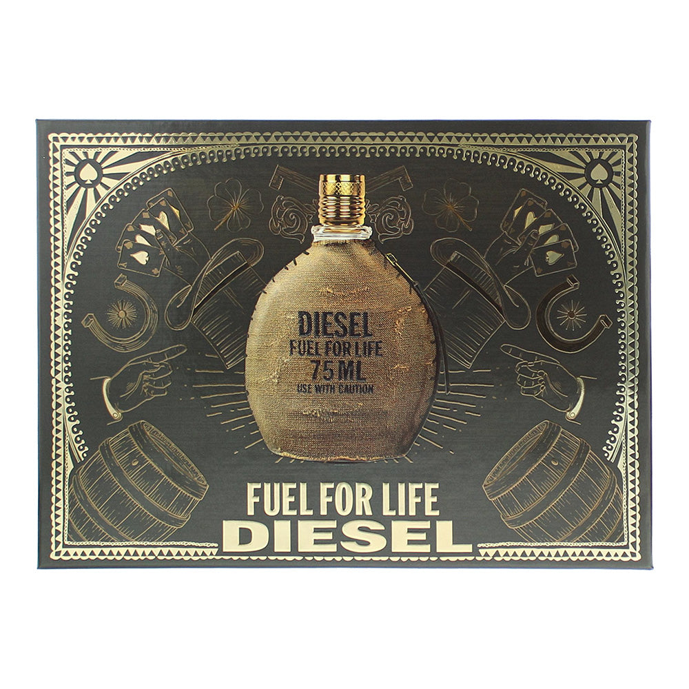 Diesel Fuel For Life 3 Piece Gift Set: Eau de Toilette 75ml - Shower Gel 100ml - - Box