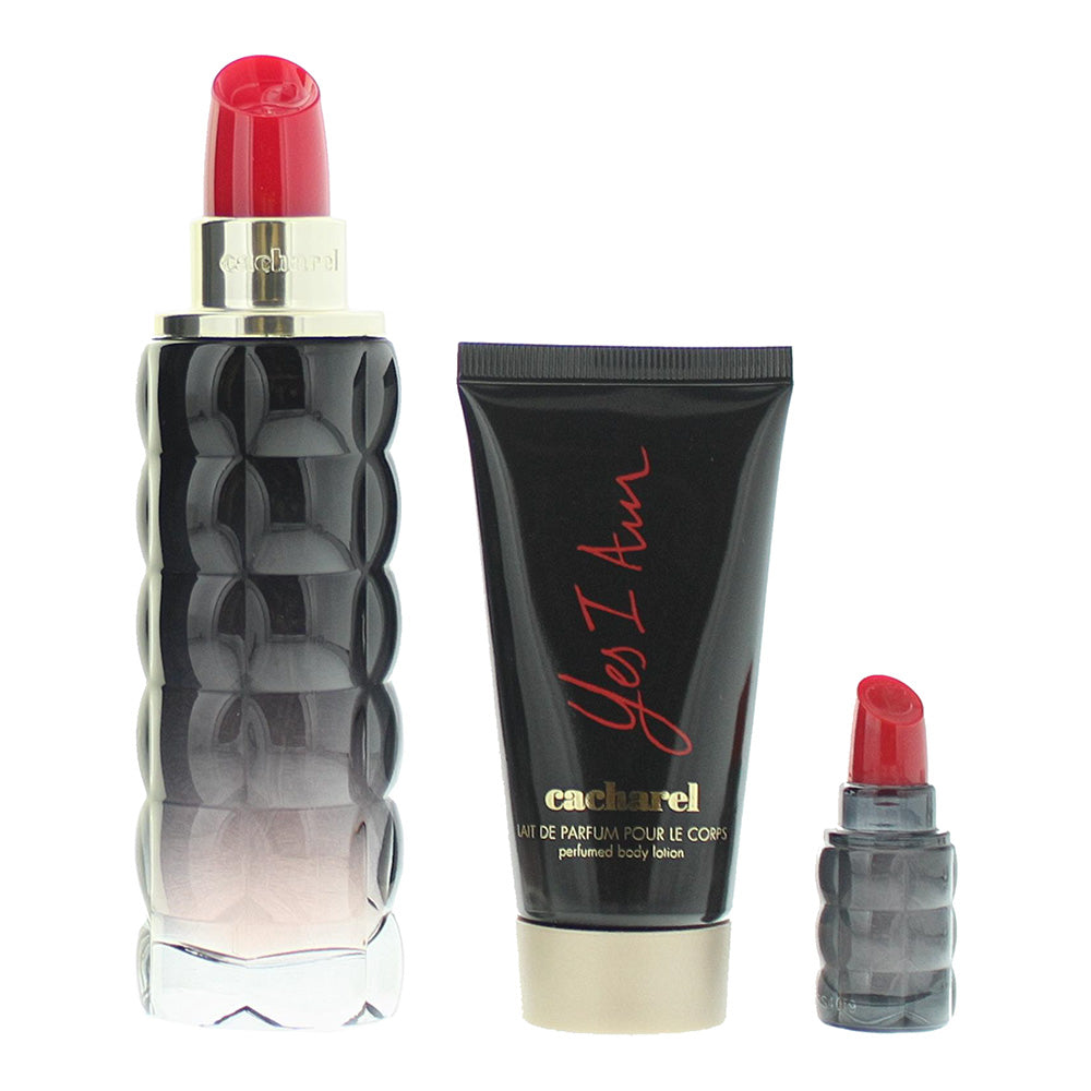 Cacharel Yes I Am 3 Piece Gift Set: Eau de Parfum 75ml - Eau de Parfum 5ml - Body Lotion 50ml - Product