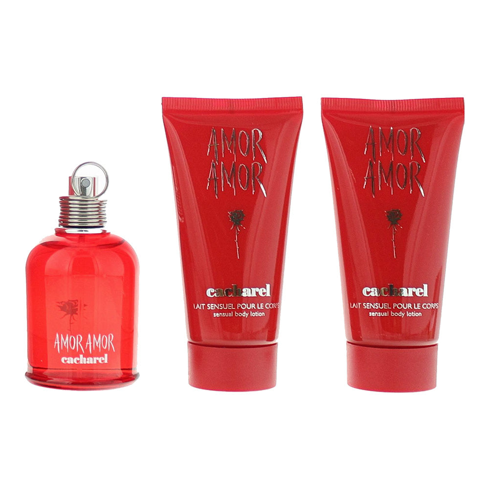 Cacharel Amor Amor 3 Piece Gift Set: Eau de Toilette 50ml - 2 x Body Lotion 50ml - Product